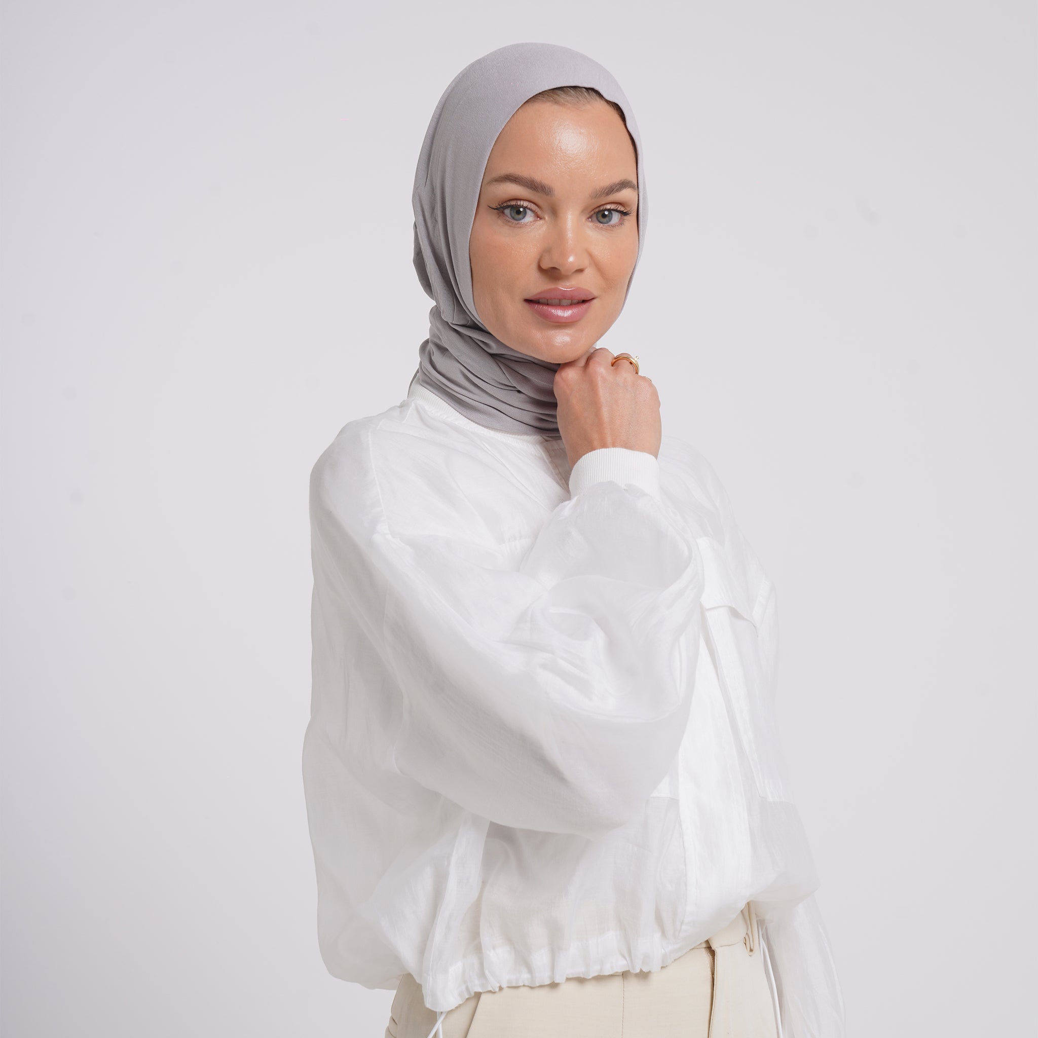 Viscose Yara Hijab - Warm Taupe Grey