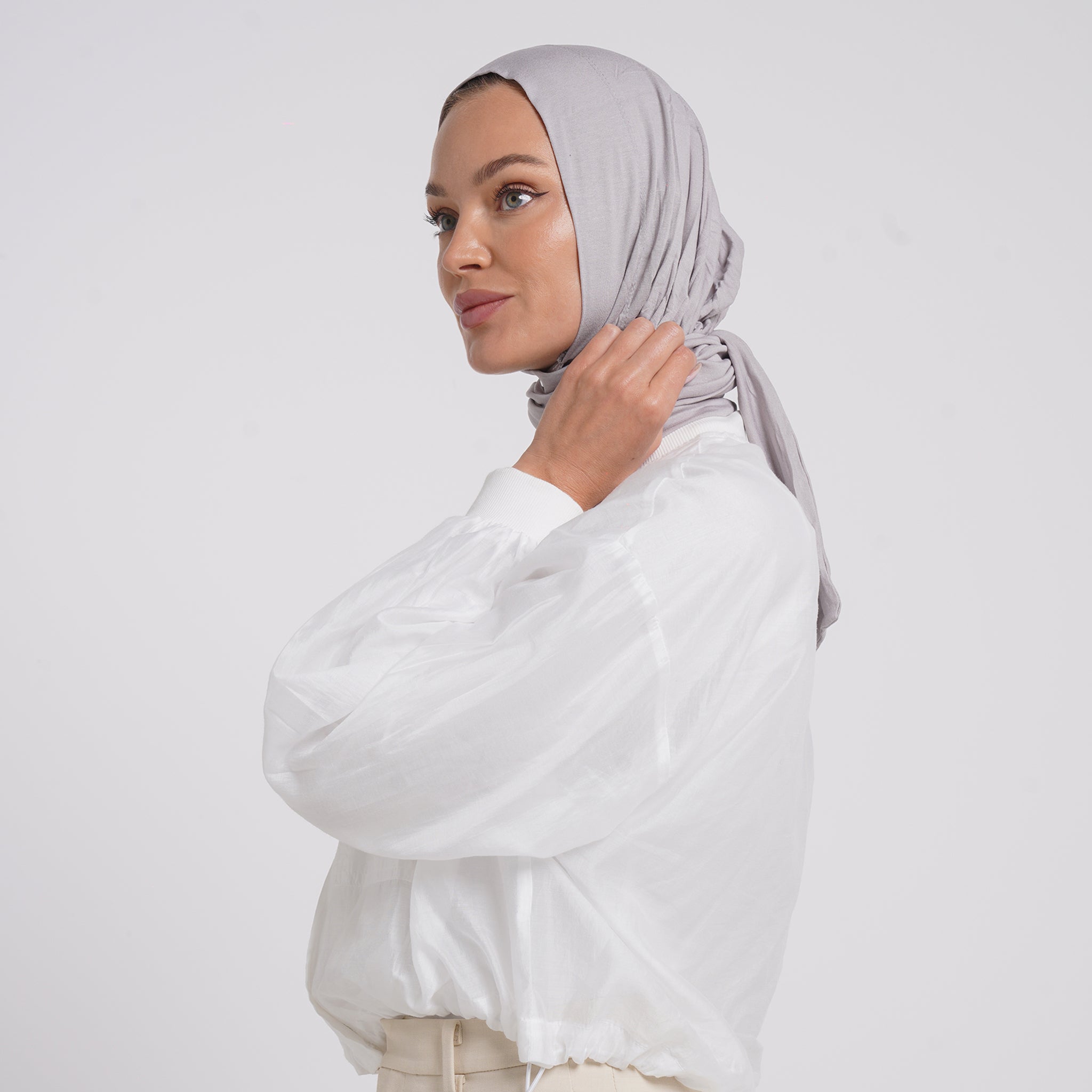 Viscose Yara Hijab - Warm Taupe Grey