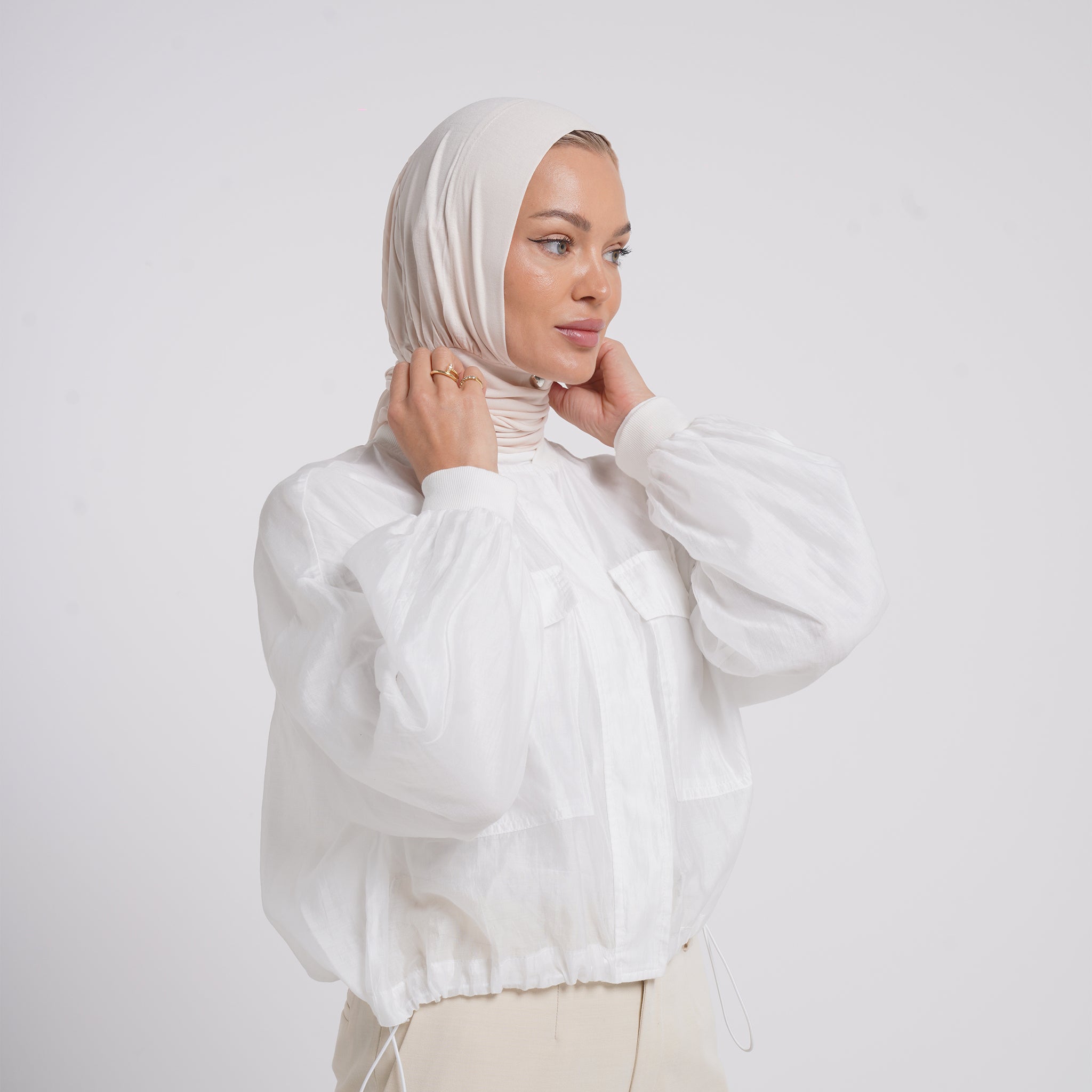 Viscose Yara Hijab - Warm Ivory Cream