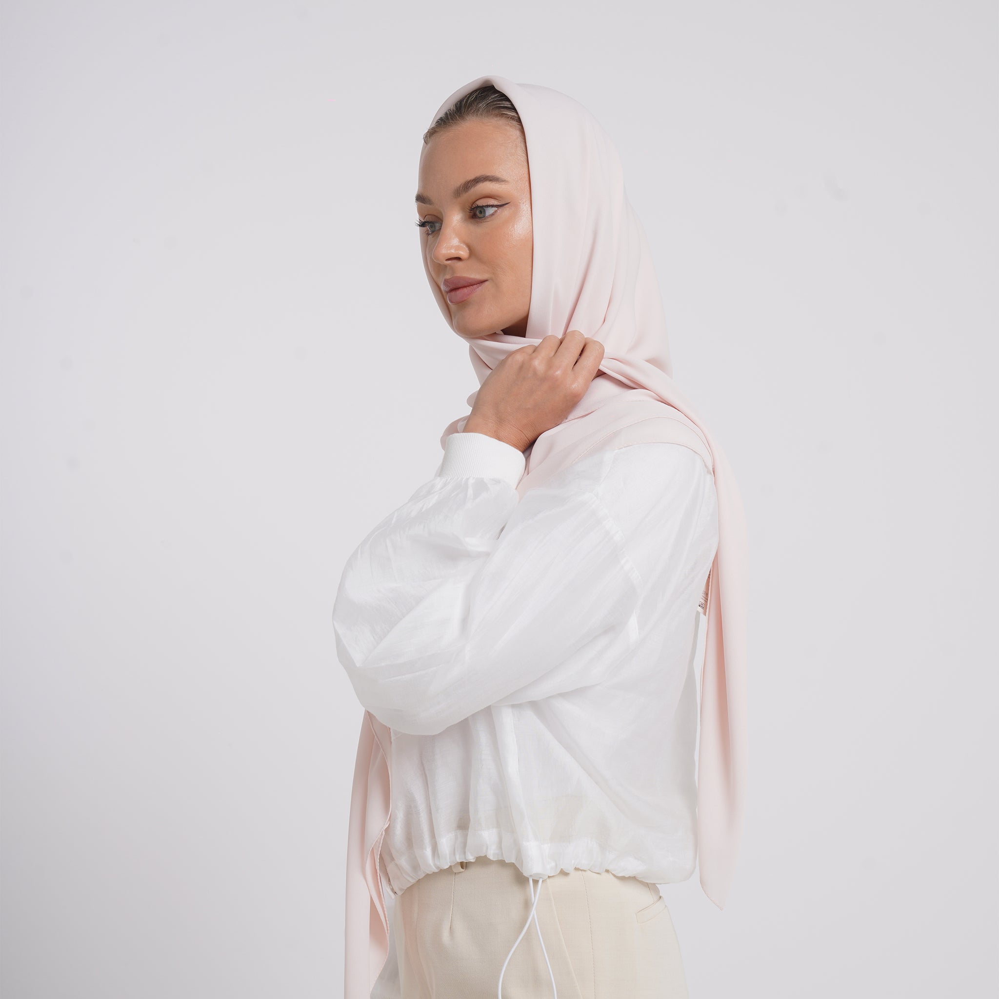 Crepe Cotton hijab -  Blush Pink
