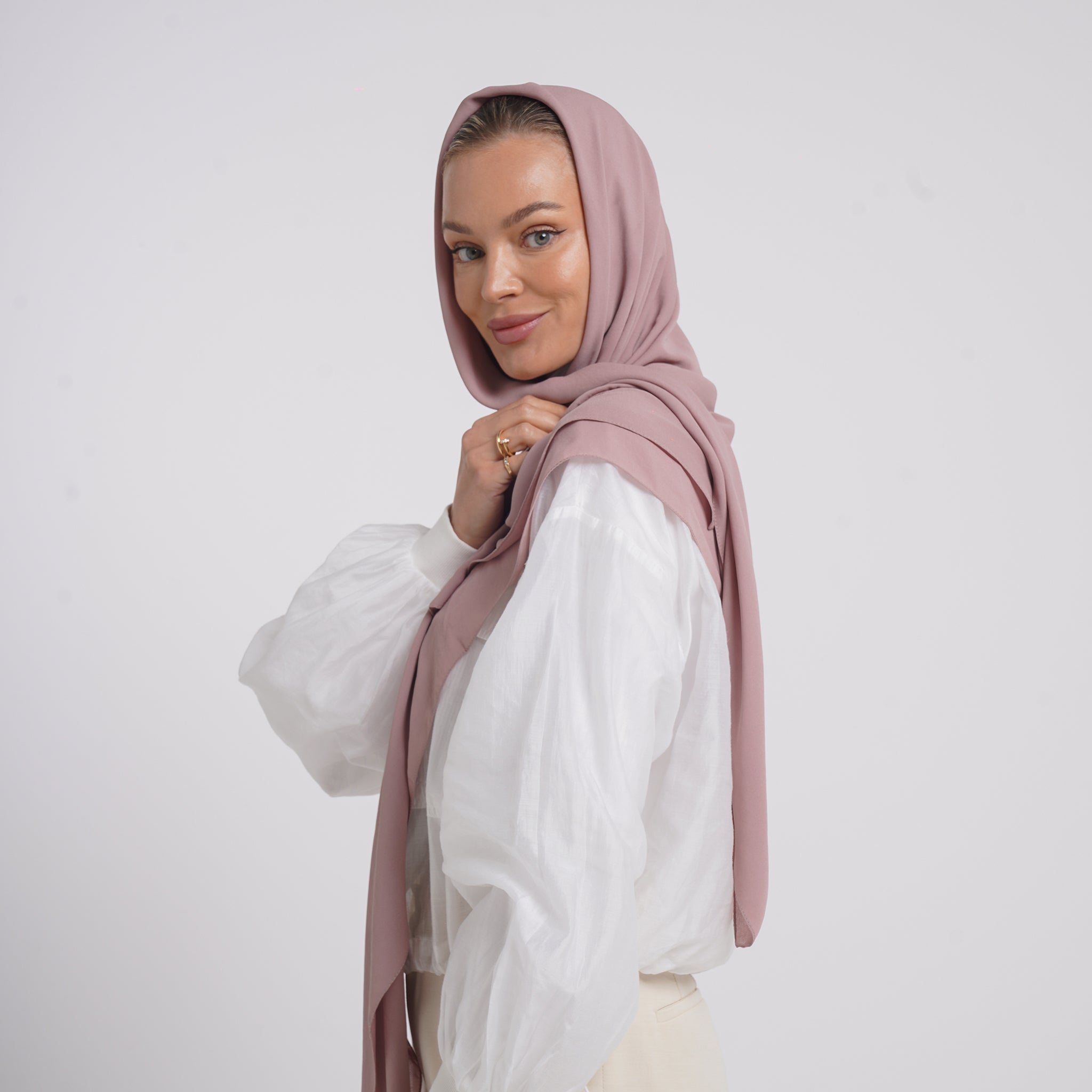 Crepe Cotton hijab -  Dusty Mauve