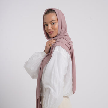 Crepe Cotton hijab -  Dusty Mauve