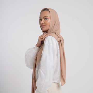 Crepe Cotton hijab - Peach Beige