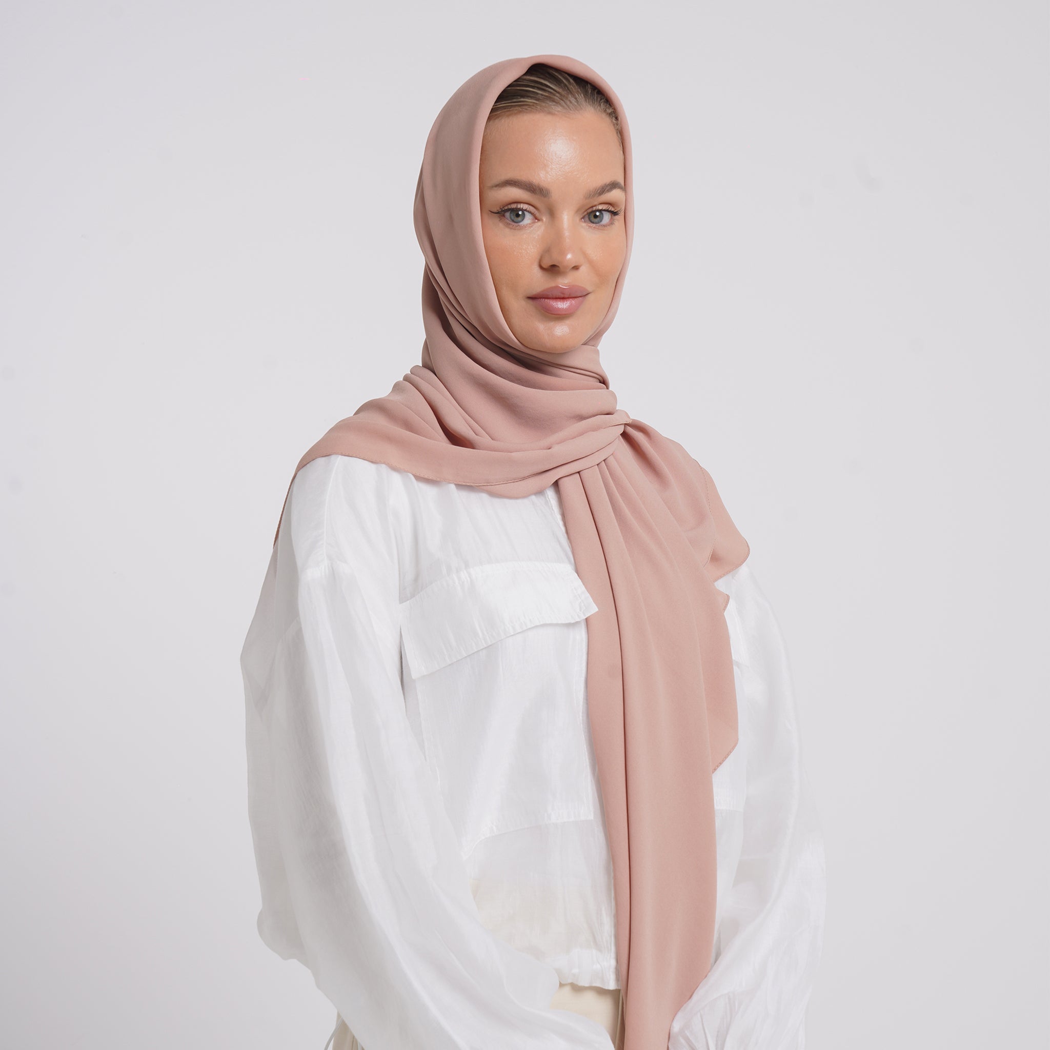 Crepe Cotton hijab -  Blush Nude