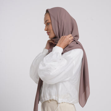 Crepe Cotton hijab -  Mauve Taupe