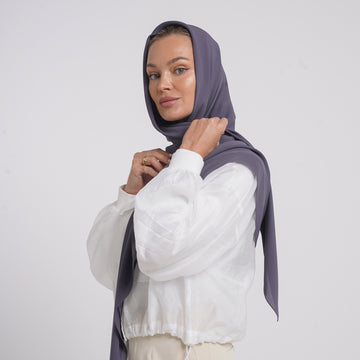 Crepe Cotton hijab -  Slate Purple