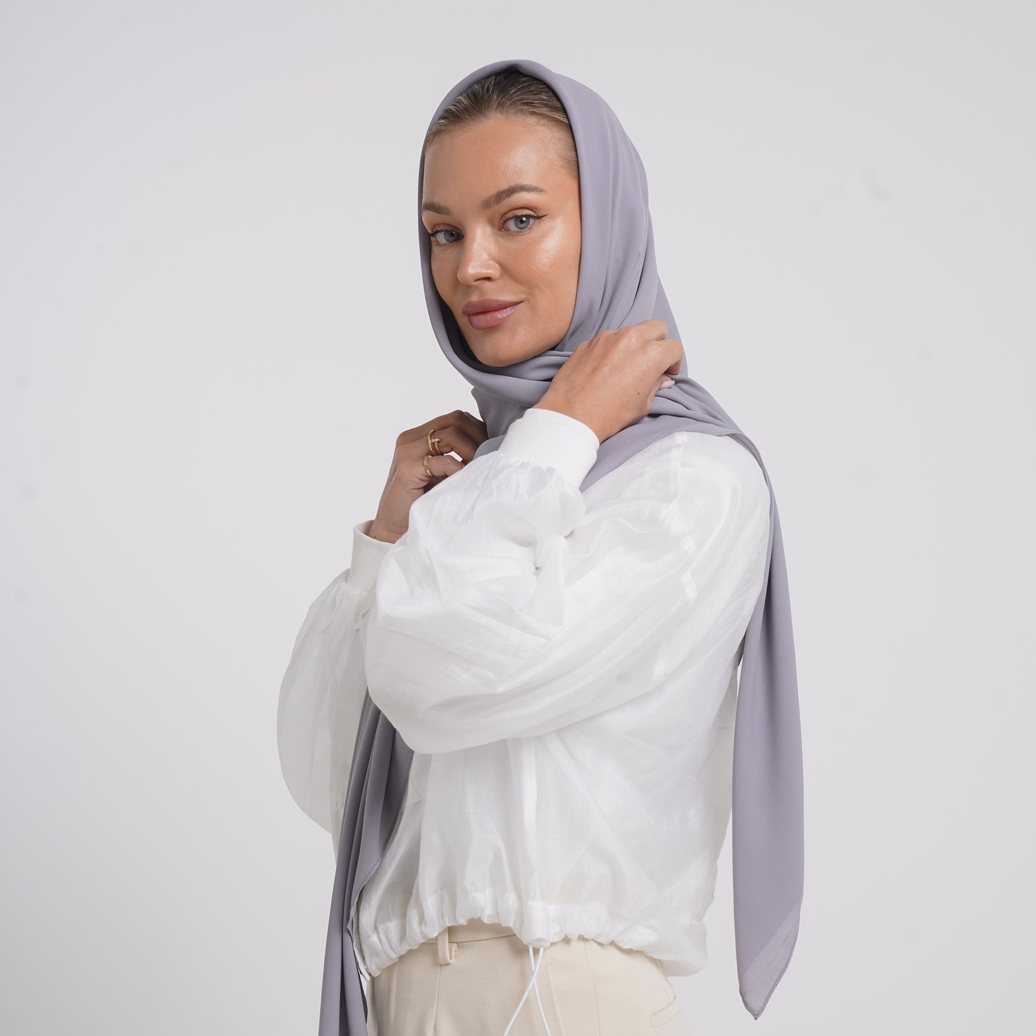 Crepe Cotton hijab -  Misty Lilac