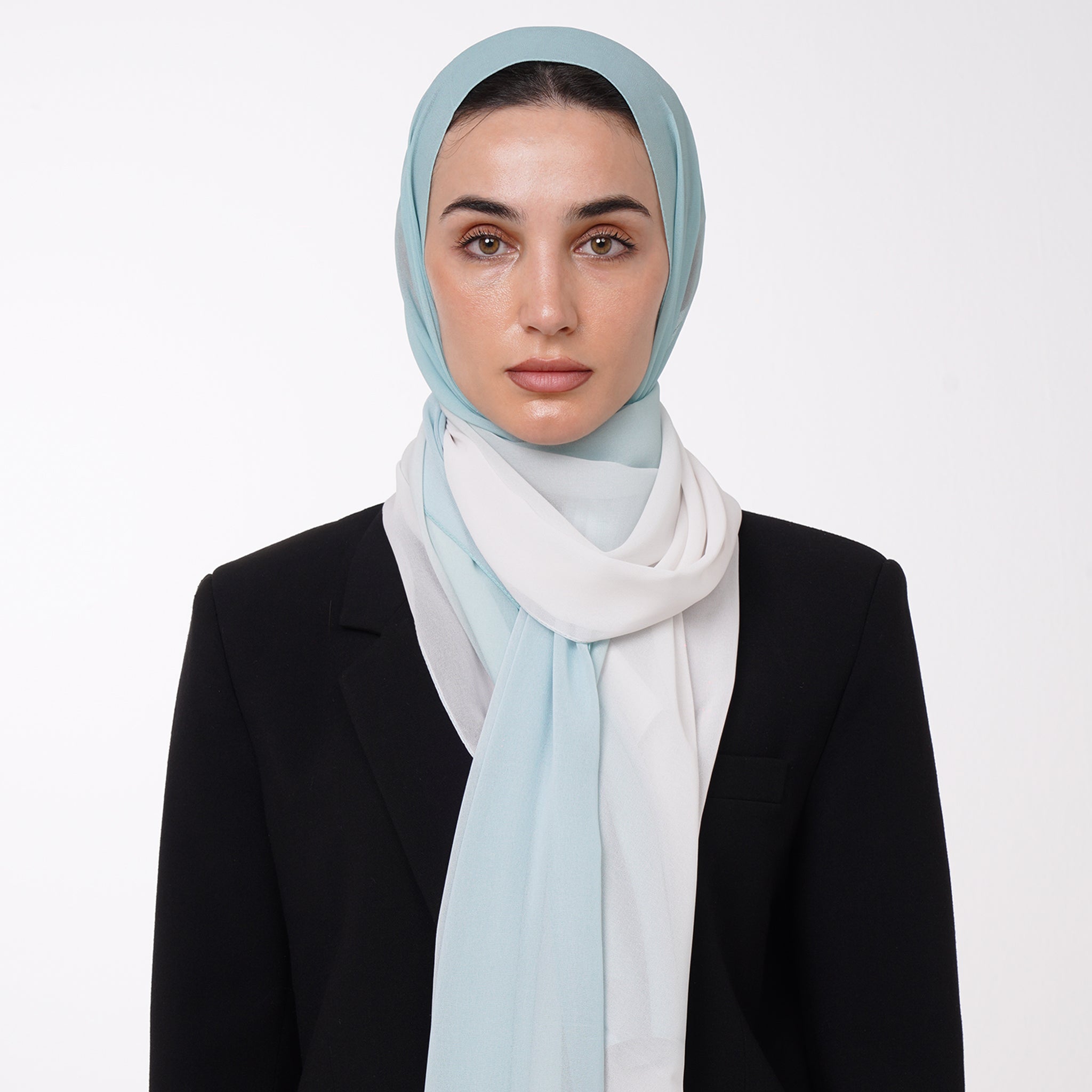 Ombre Crepe Hijab - Ice Mint