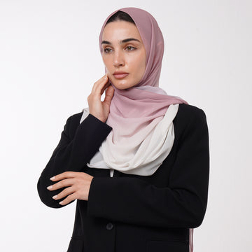 Ombre Crepe Hijab - Dusty Rose