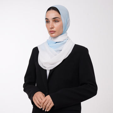 Ombre Crepe Hijab - Powder Blue