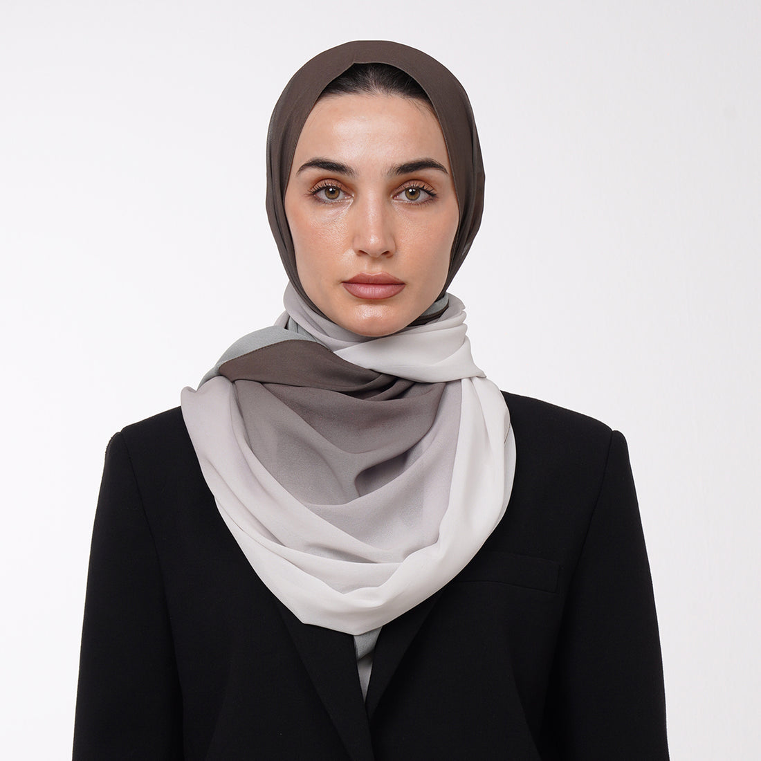 Ombre Crepe Hijab - Espresso Brown