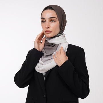 Ombre Crepe Hijab - Espresso Brown