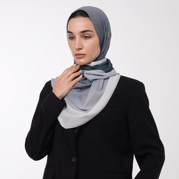 Ombre Crepe Hijab - Slate Teal
