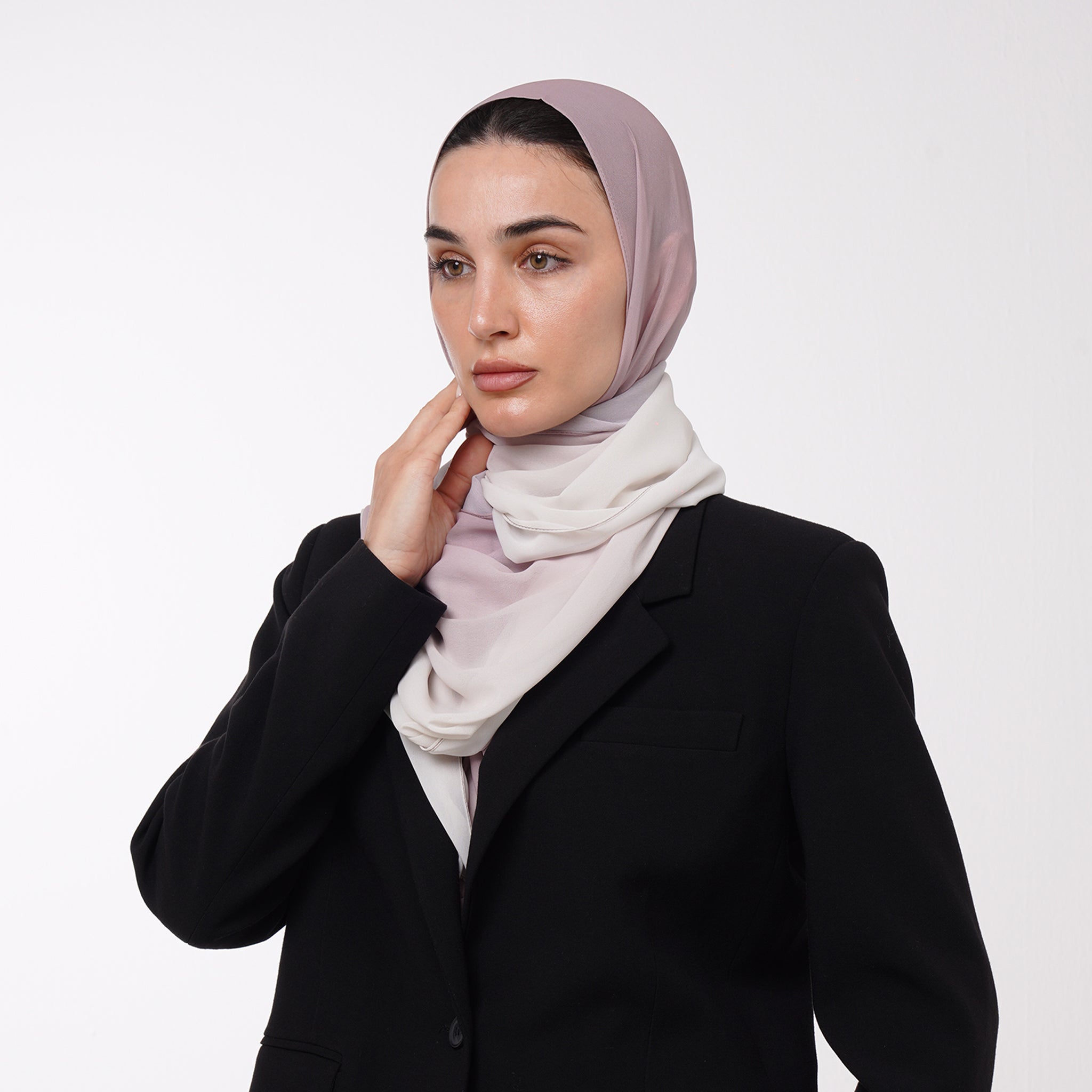 Ombre Crepe Hijab - Dusty Rose Taupe