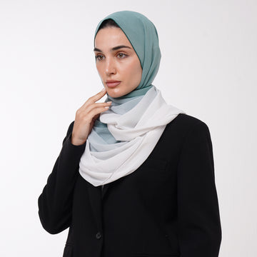 Ombre Crepe Hijab - Soft Sage Teal