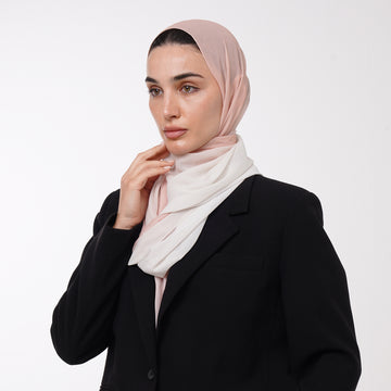 Ombre Crepe Hijab - Blush Nude