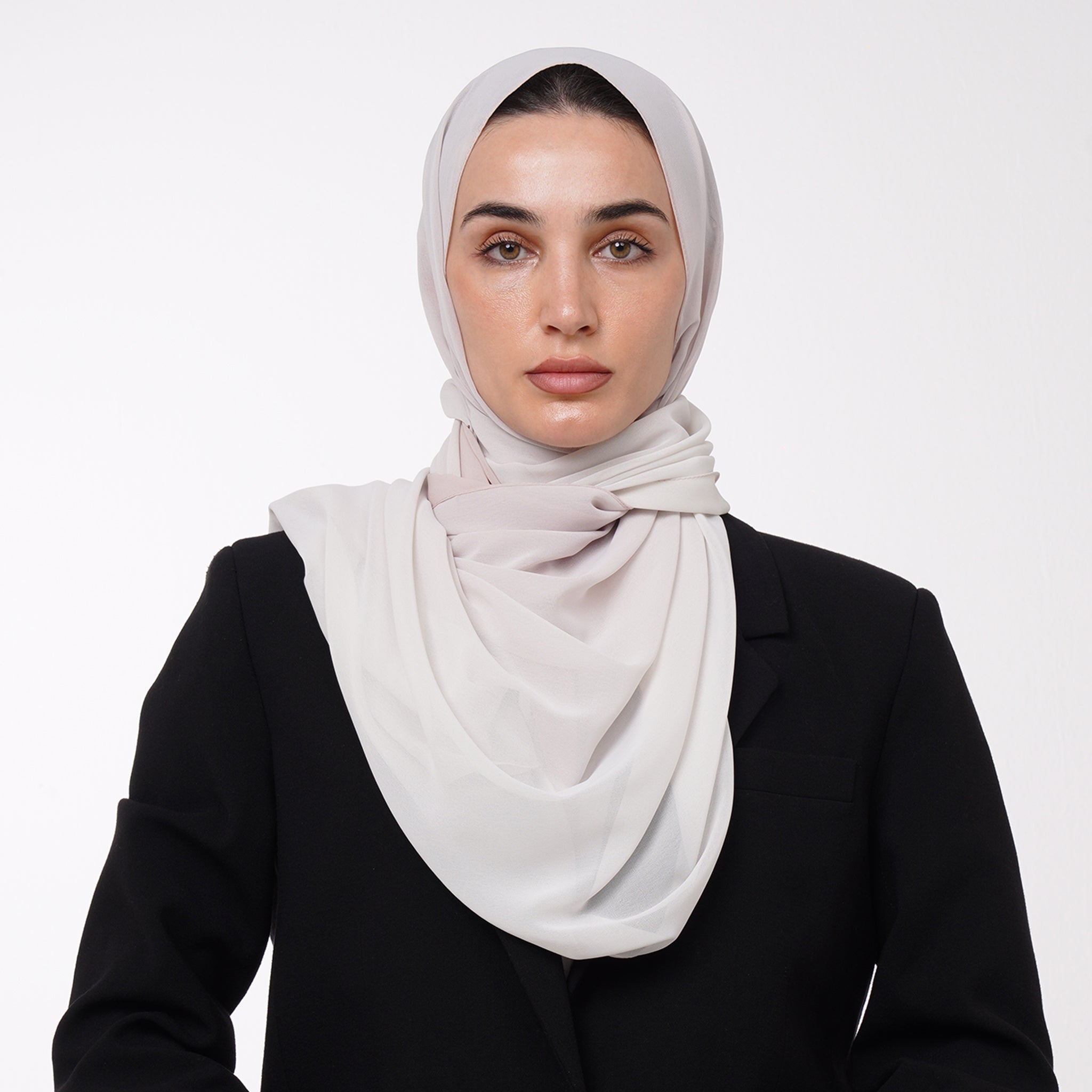 Ombre Crepe Hijab - Pearl Mist