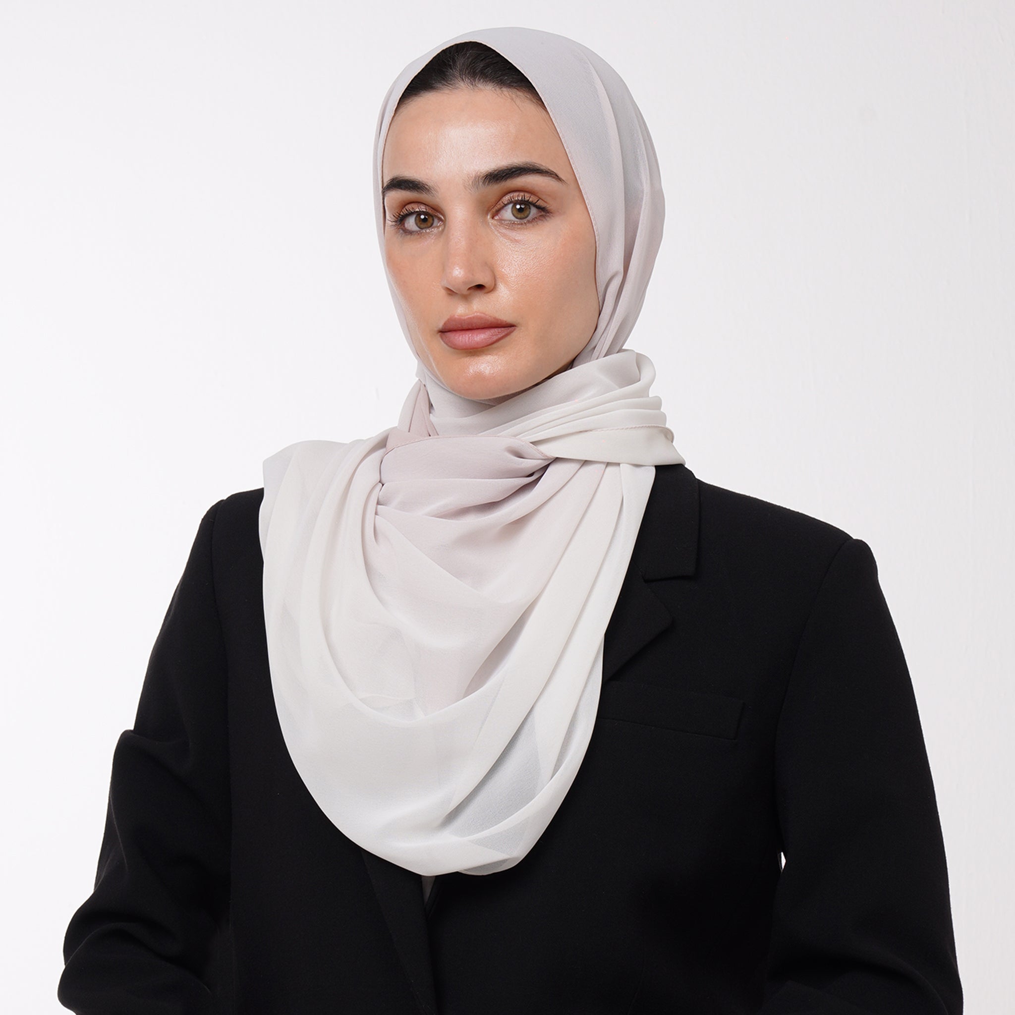Ombre Crepe Hijab - Pearl Mist