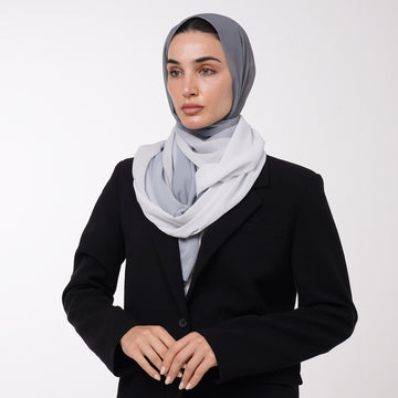 Ombre Crepe Hijab - Slate Steel