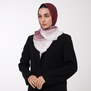 Ombre Crepe Hijab - Wine Red