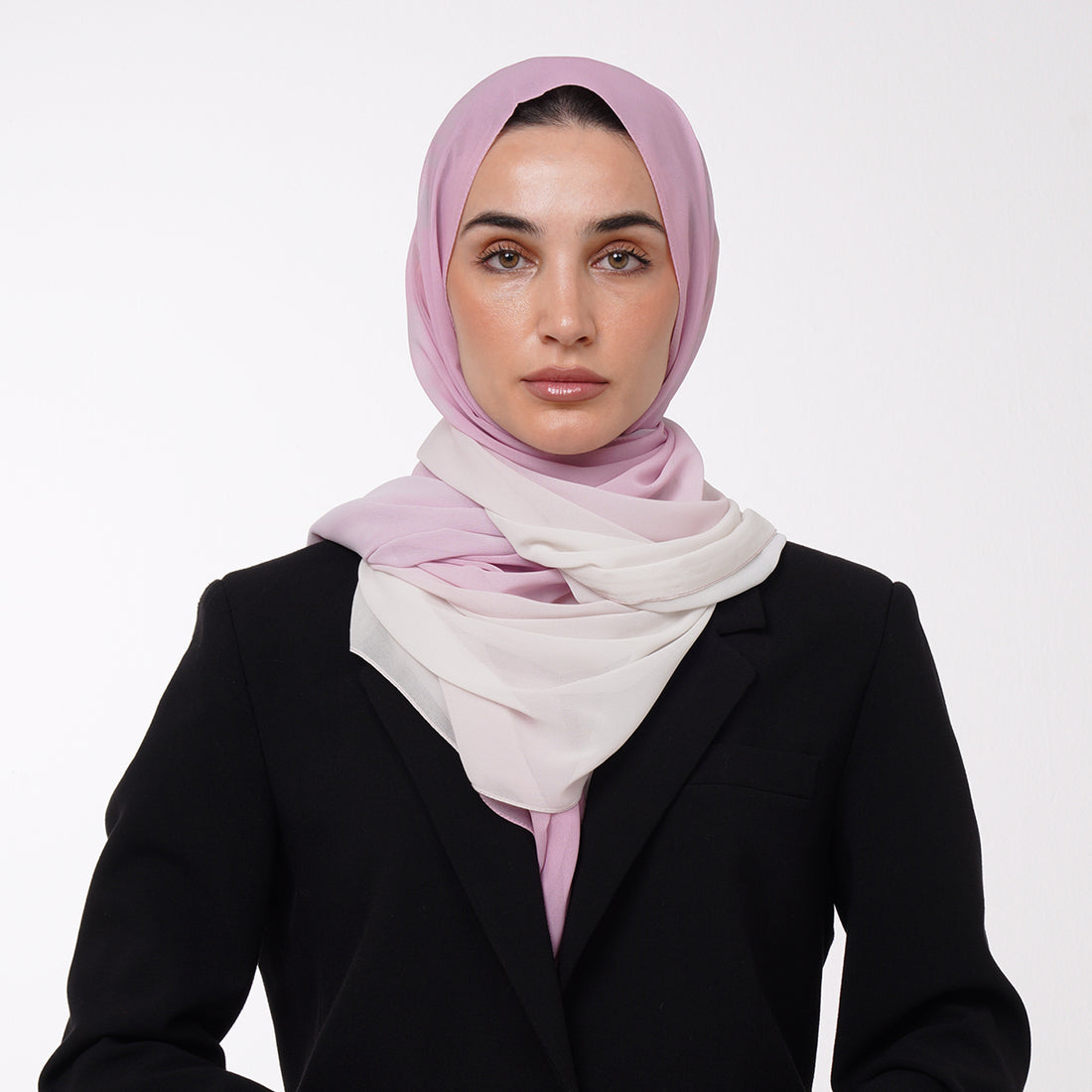 Ombre Crepe Hijab - Rose Pink