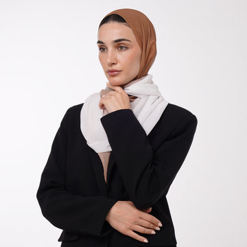 Ombre Crepe Hijab - Caramel Brown