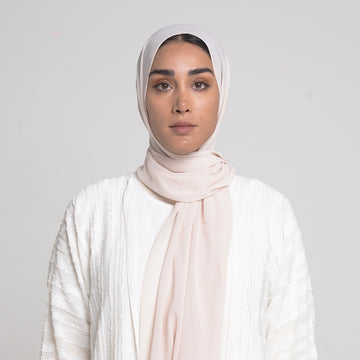 Essential Everyday Chiffon Hijab - Ivory Blush