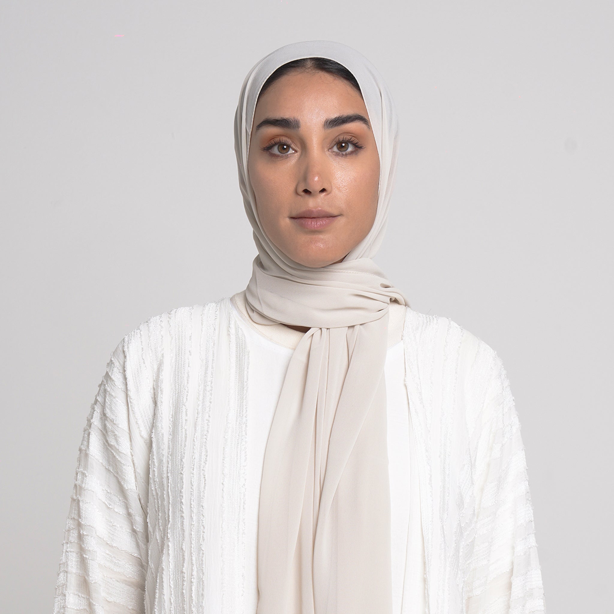 Essential Everyday Chiffon Hijab - Cream Ivory