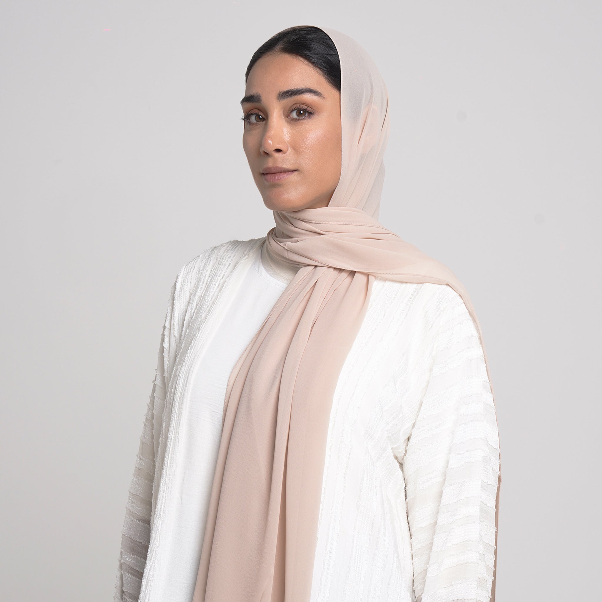 Essential Everyday Chiffon Hijab - Peach Beige