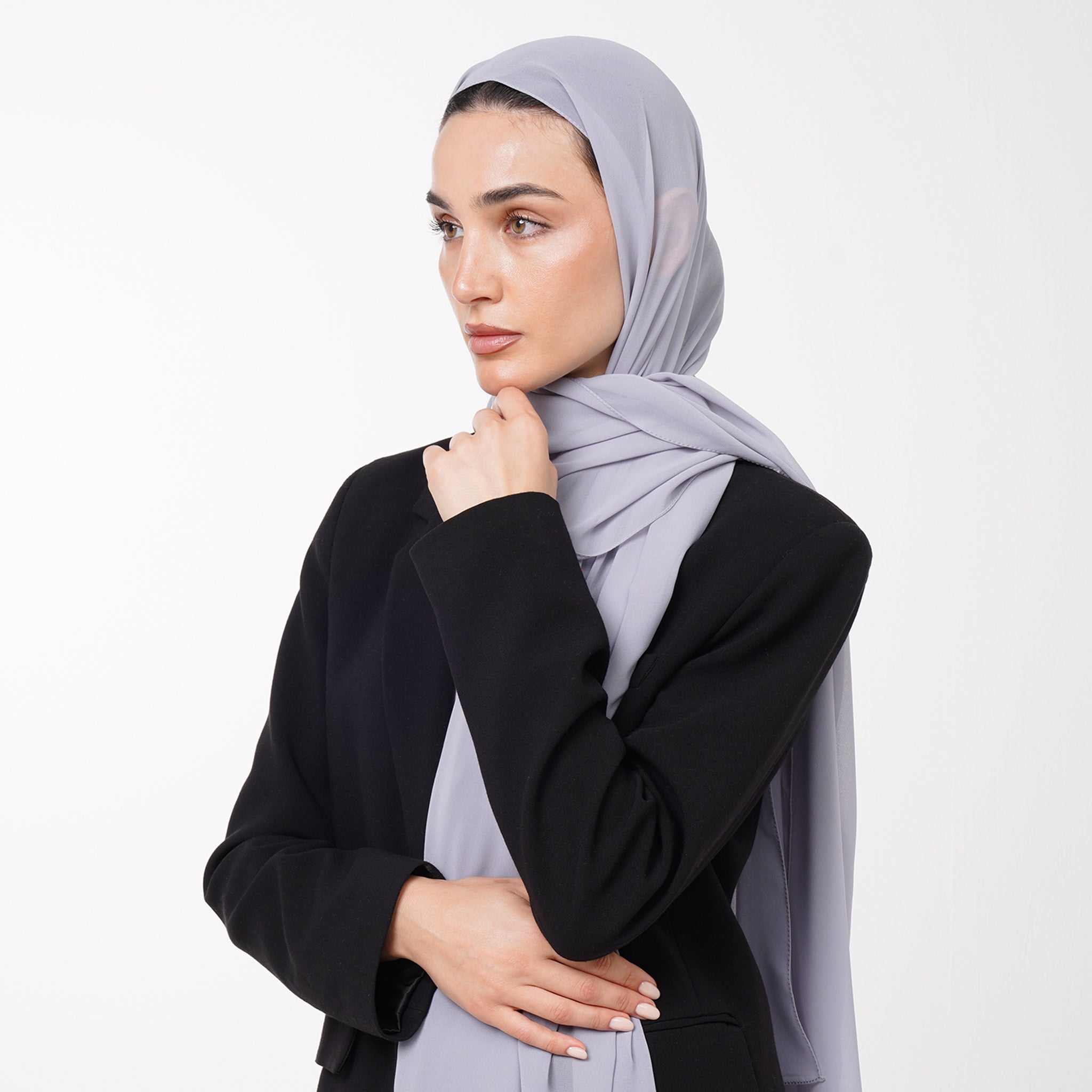 Essential Everyday Chiffon Hijab - Cool Gray