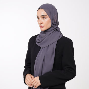 Essential Everyday Chiffon Hijab - Slate Gray