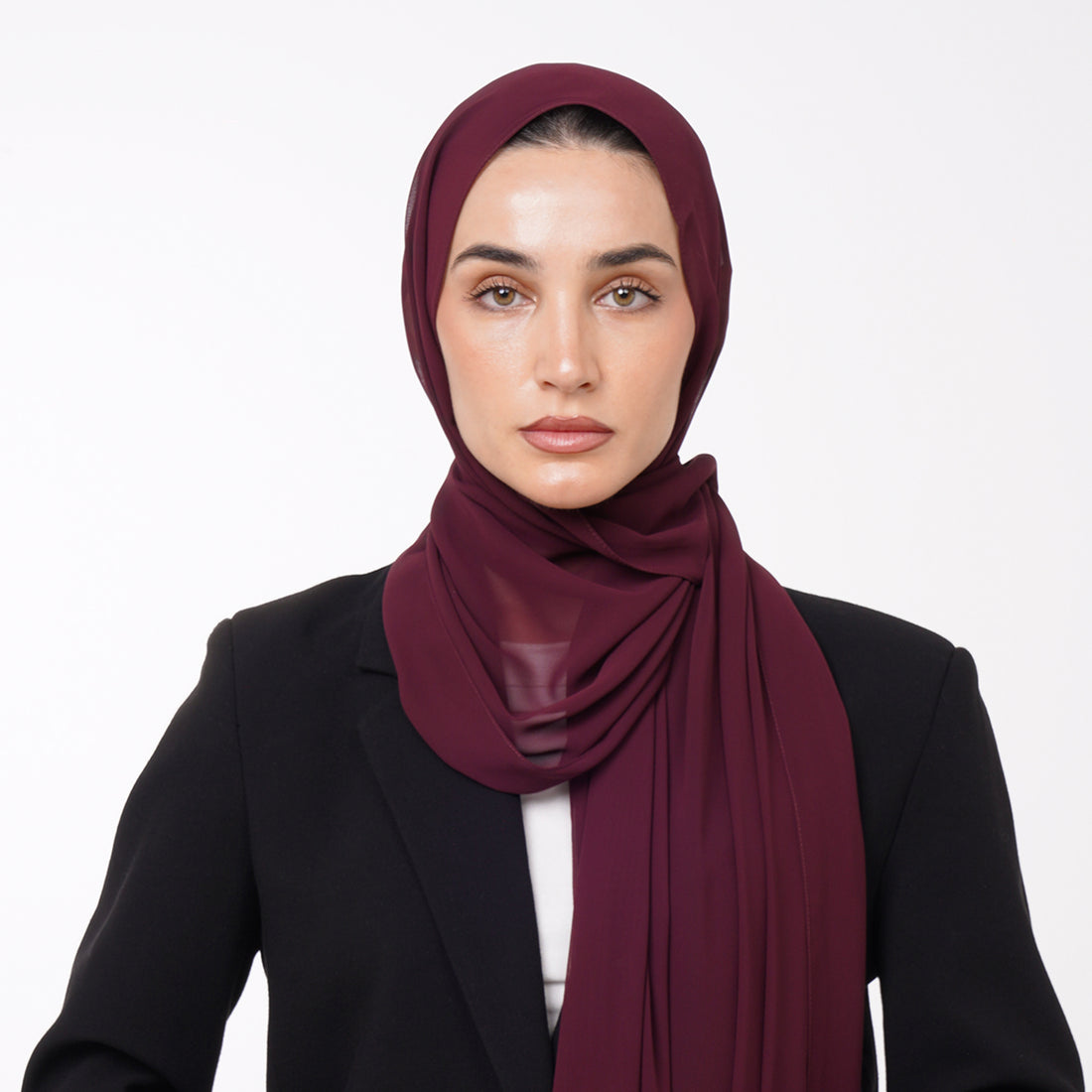 Essential Everyday Chiffon Hijab - Burgundy