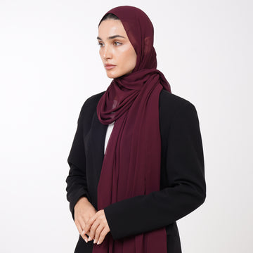Essential Everyday Chiffon Hijab - Deep Burgundy