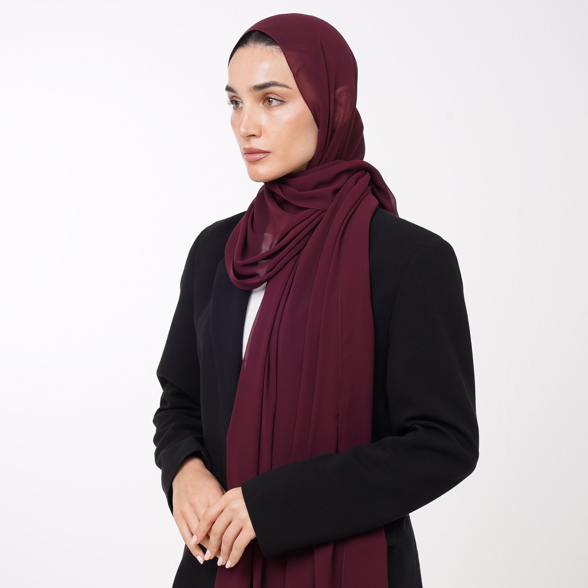 Essential Everyday Chiffon Hijab - Burgundy