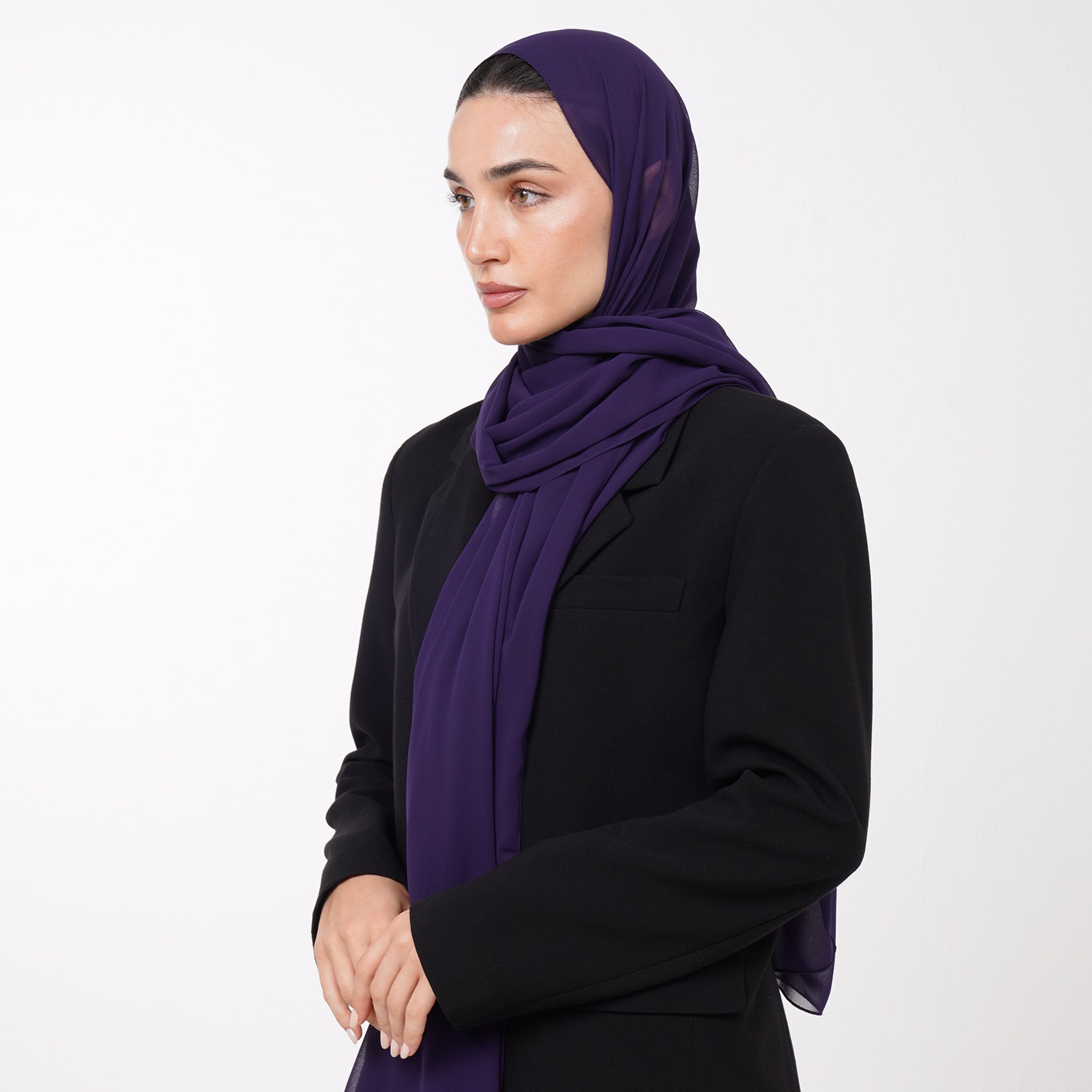 Essential Everyday Chiffon Hijab - Deep Plum Purple