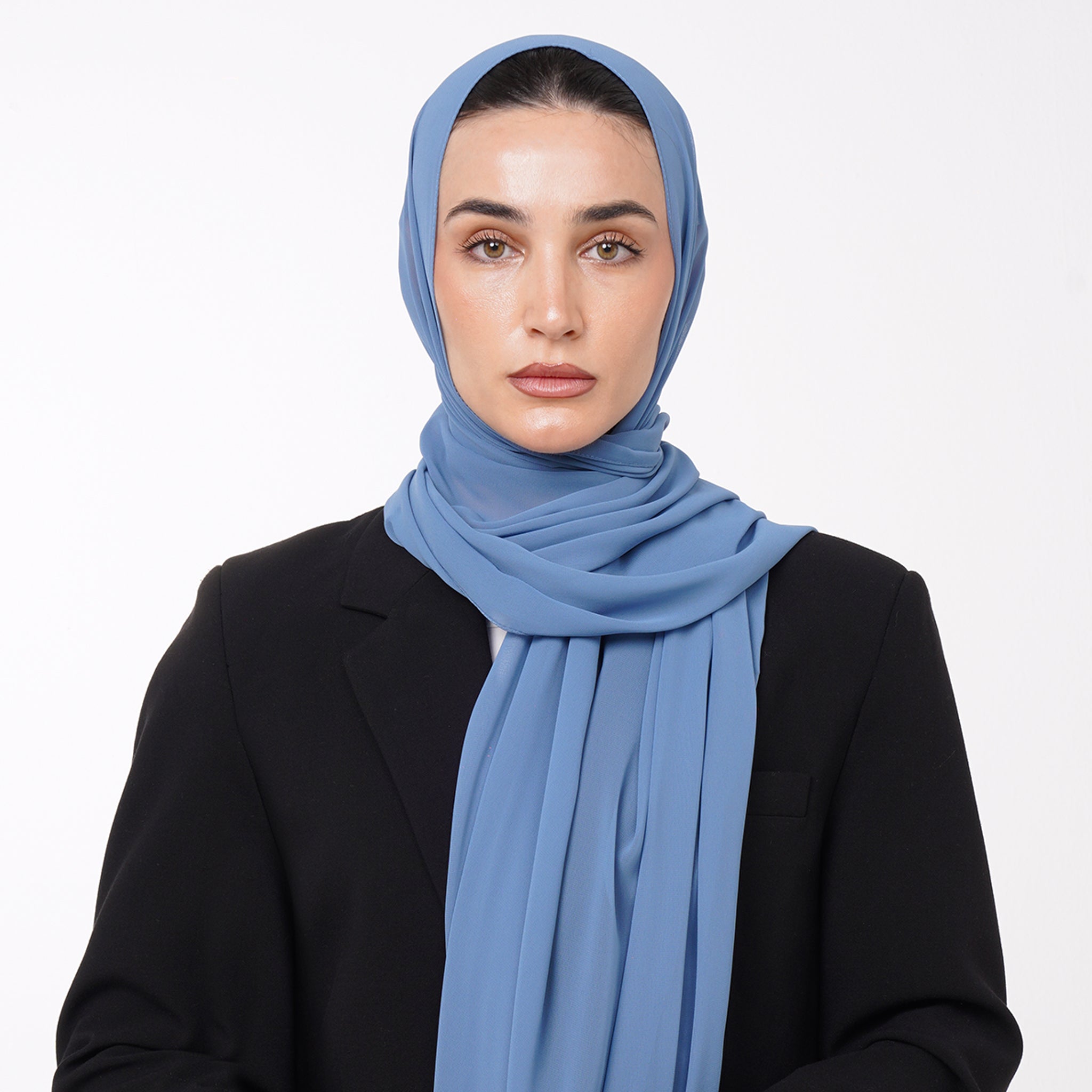 Essential Everyday Chiffon Hijab - Steel Blue
