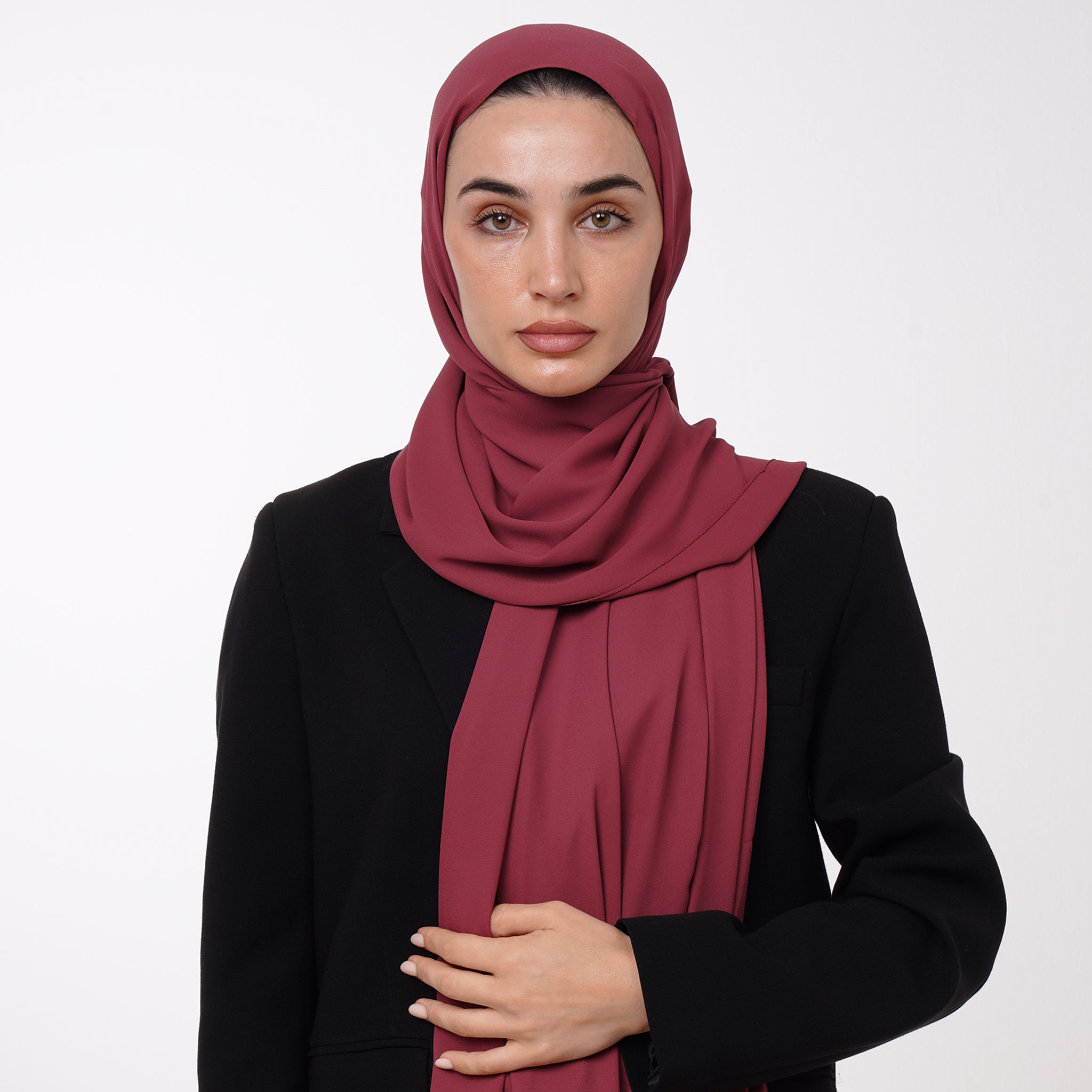Premium Chiffon Hijab - Deep Rosewood