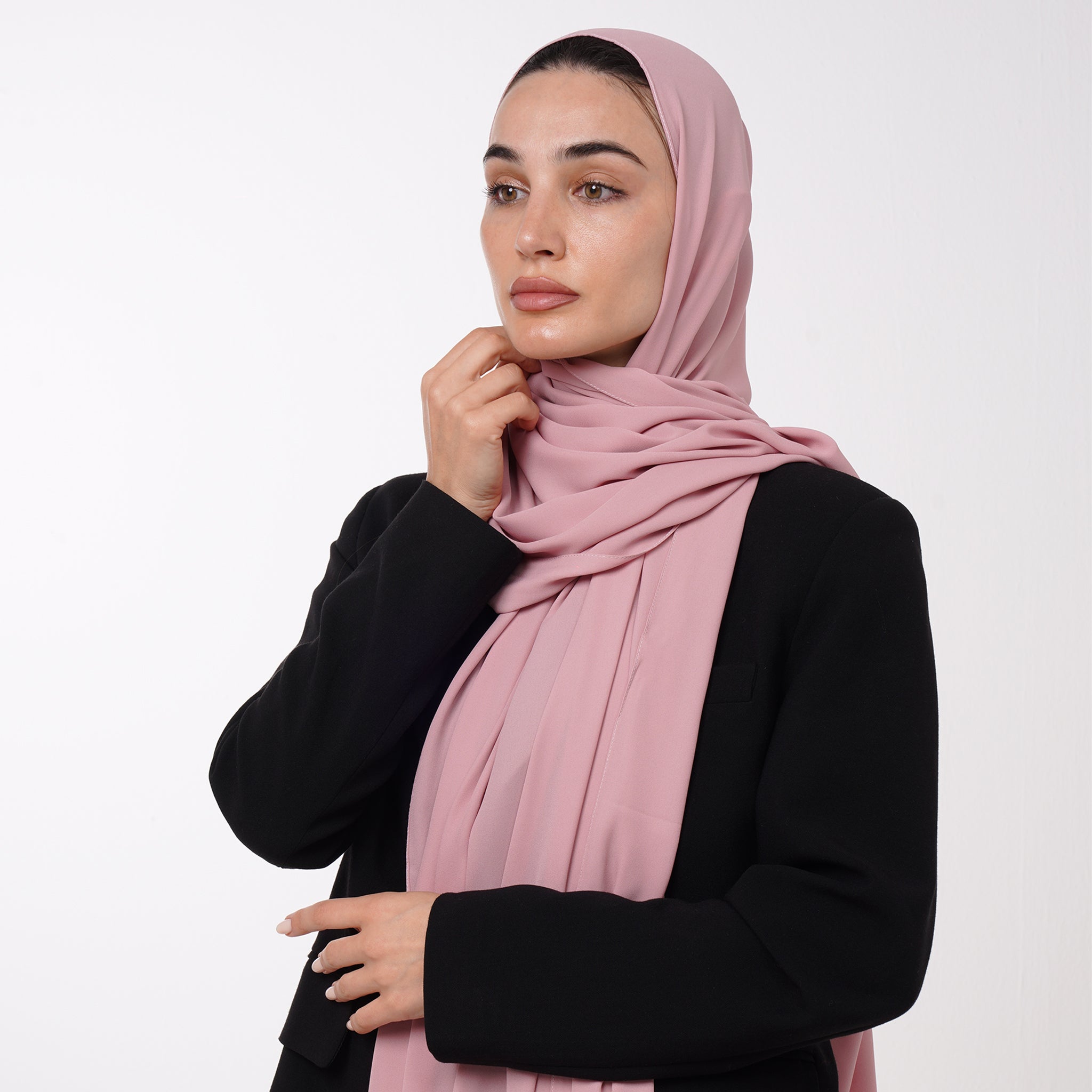Premium Chiffon Hijab - Dusty Blush