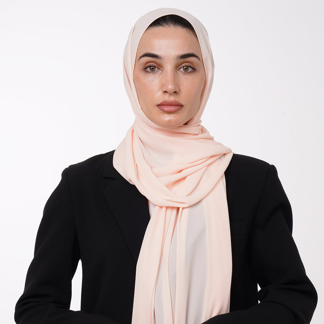 Premium Chiffon Hijab - Peach Blush