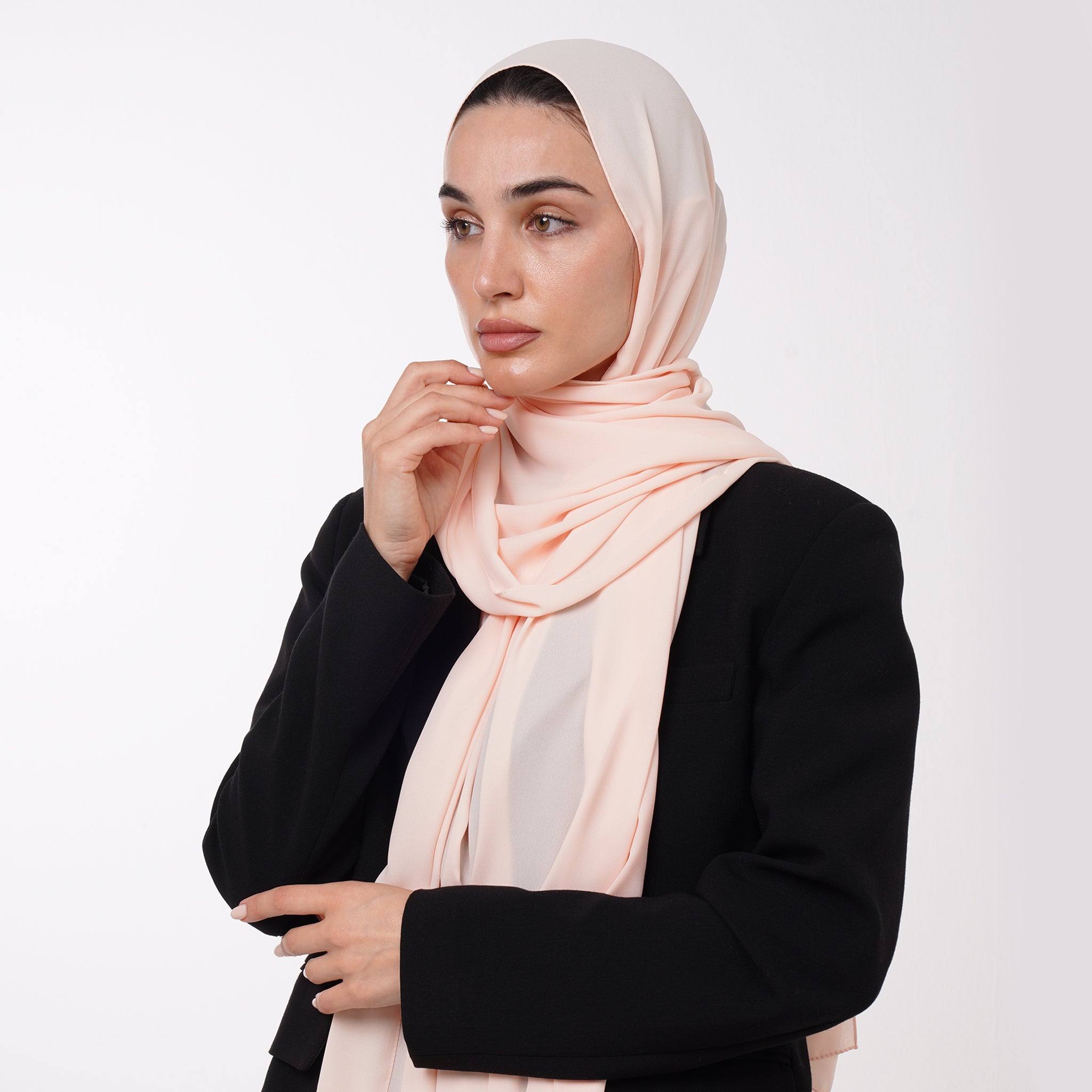 Premium Chiffon Hijab - Peach Blush