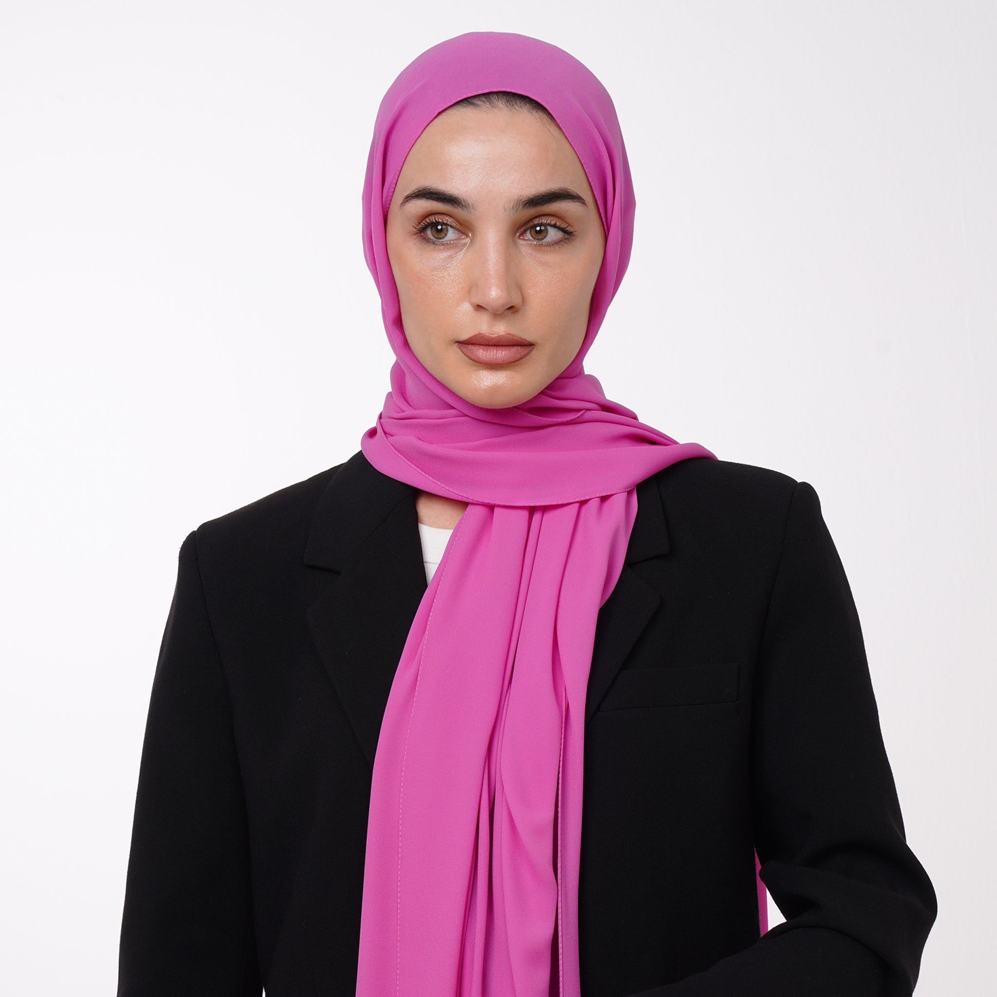 Premium Chiffon Hijab -Fuchsia Bloom