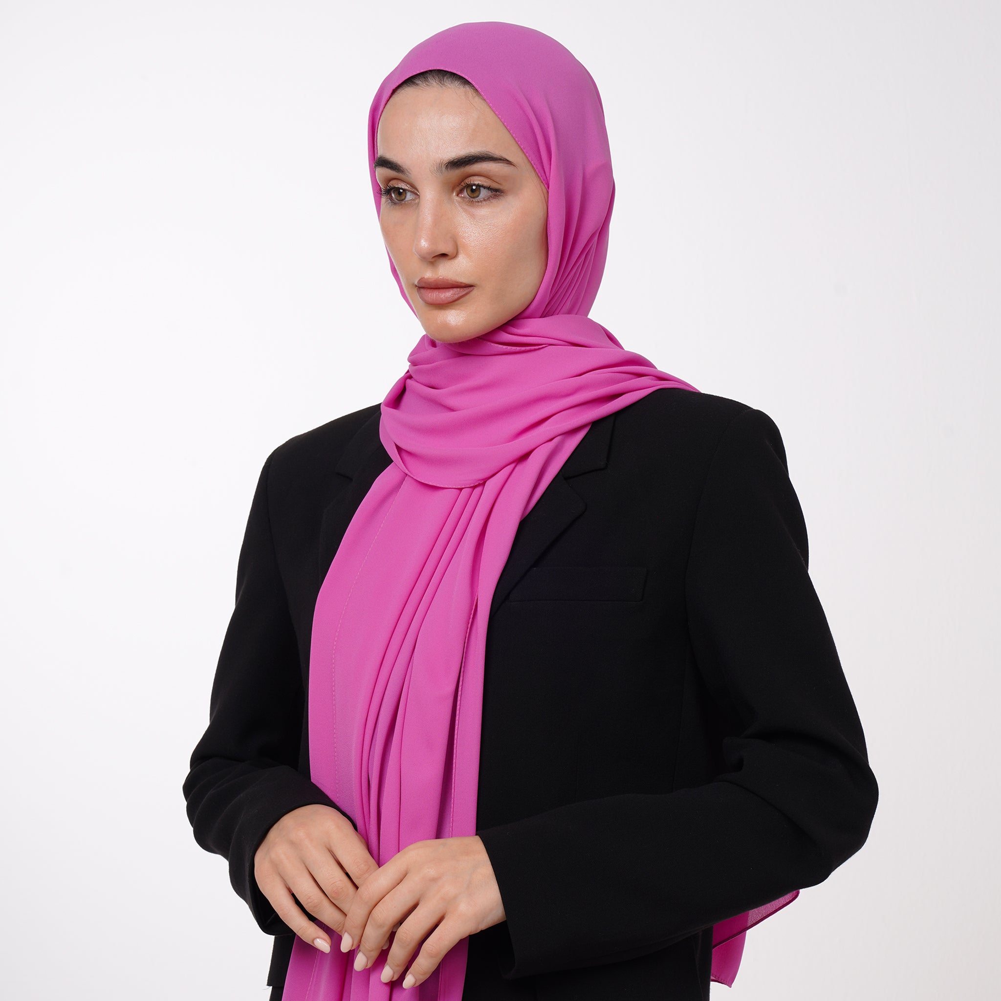 Premium Chiffon Hijab - Vibrant Fuchsia