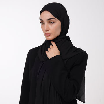 Premium Chiffon Hijab - Classic Jet Black