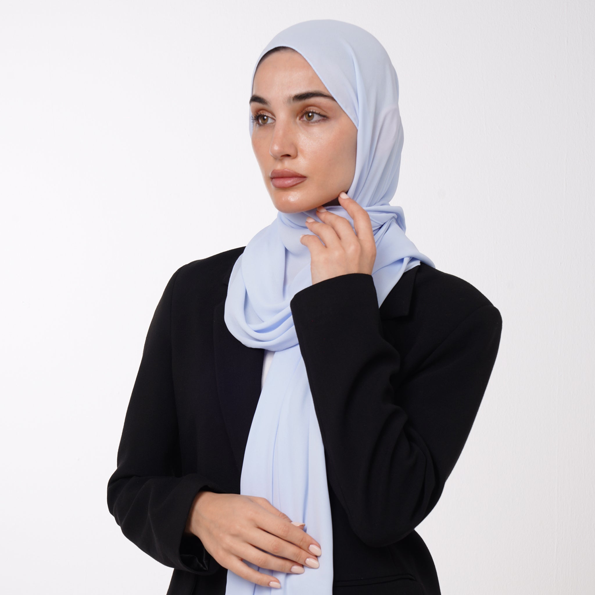 Premium Chiffon Hijab - Powder Blue