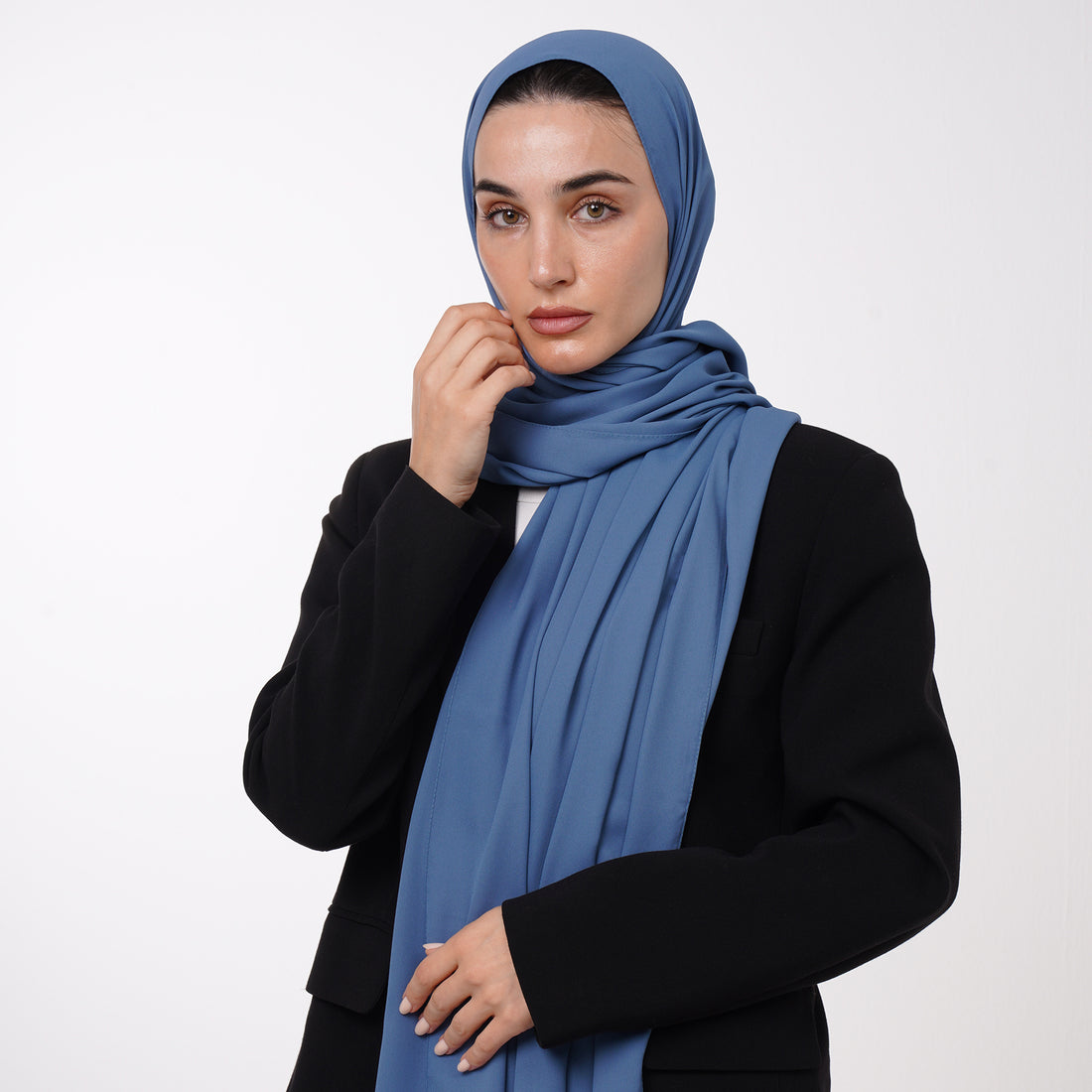 Premium Chiffon Hijab - Steel Blue
