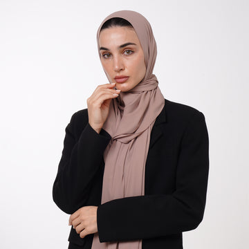Premium Chiffon Hijab - Warm Taupe