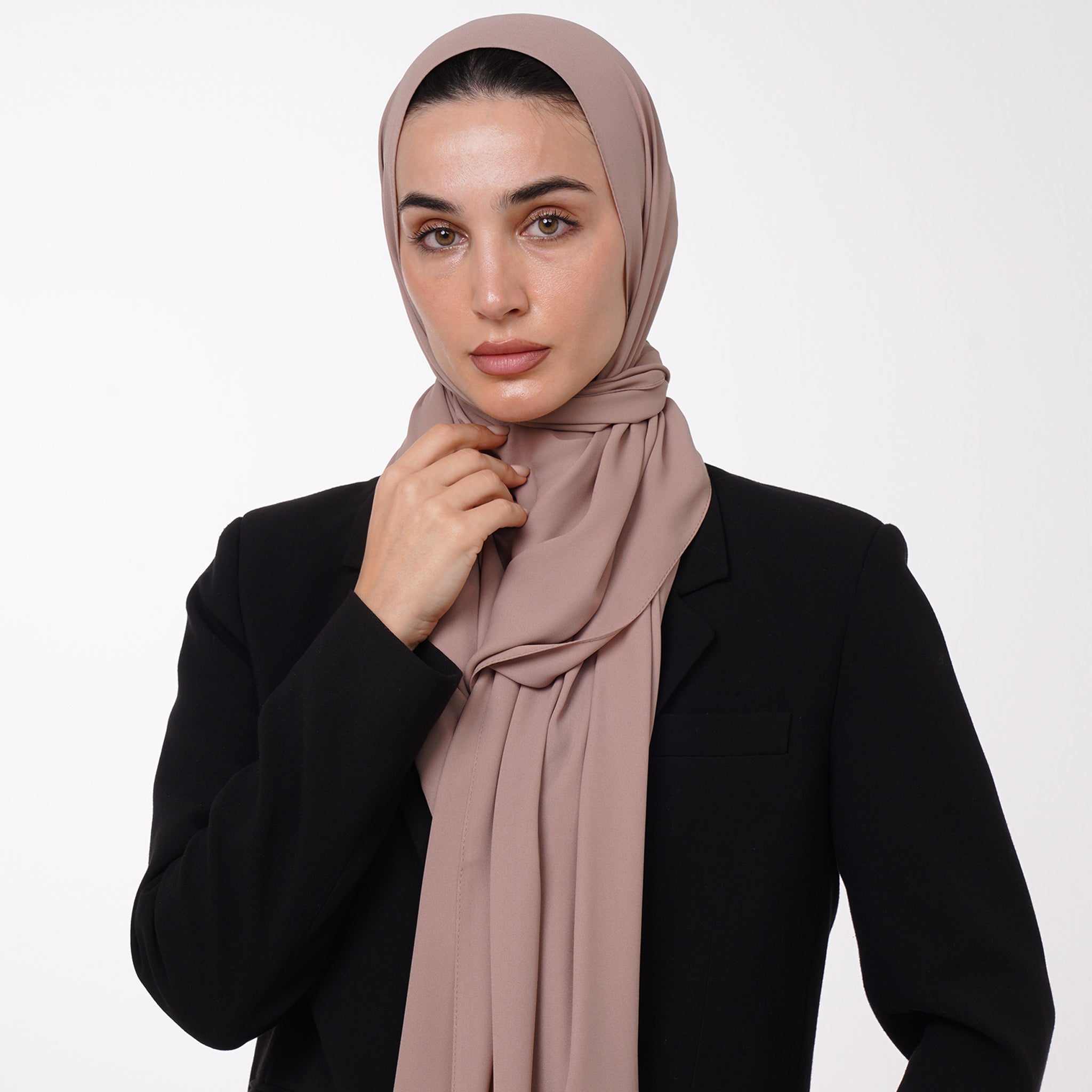 Premium Chiffon Hijab - Taupe Rose