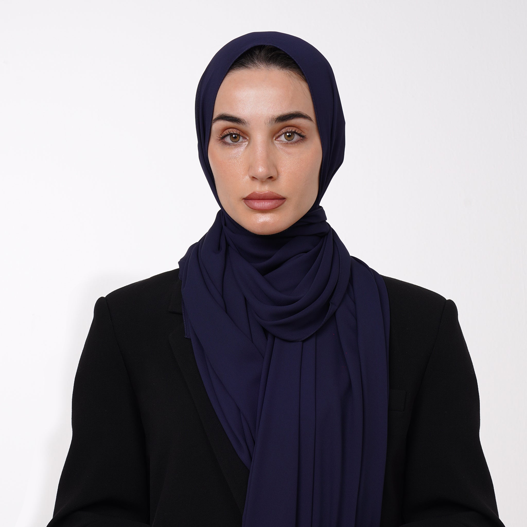 Premium Chiffon Hijab - Midnight Navy
