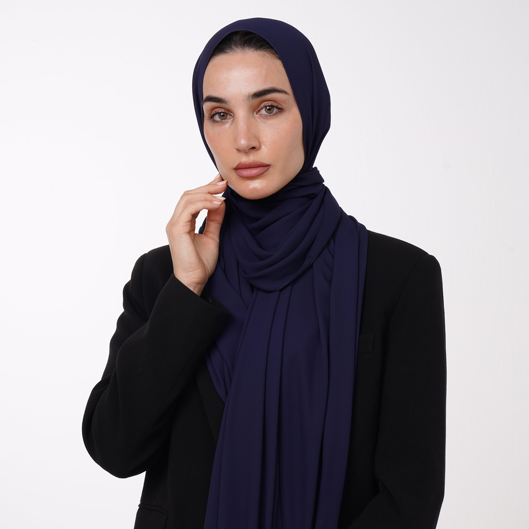Premium Chiffon Hijab - Midnight Navy