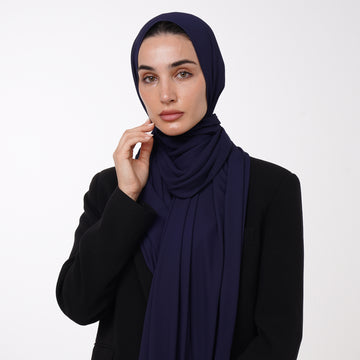 Premium Chiffon Hijab - Midnight Navy